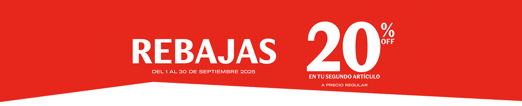 20% OFF en el segundo par a precio regular