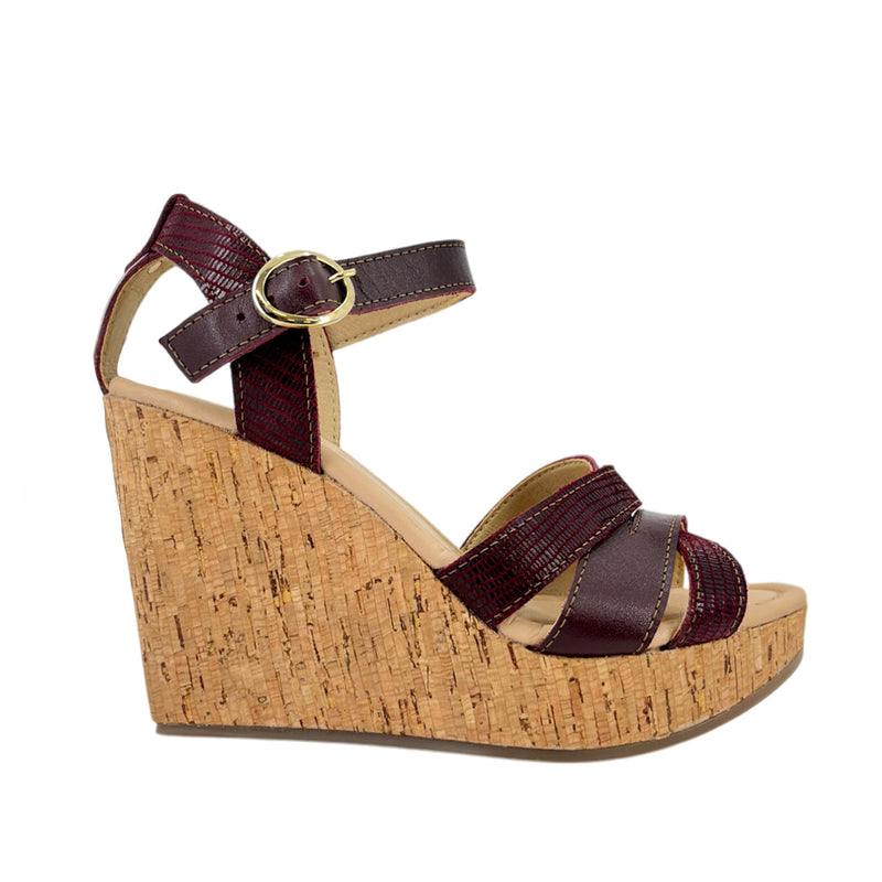 Sandalias Dora para mujer color burgundy