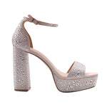 Sandalias de tacón Omega para mujer color plateado