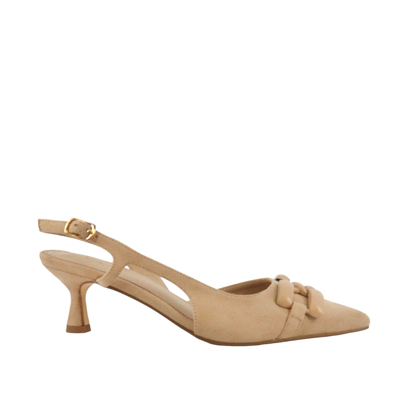 Tacones slingback Fabiola color taupe