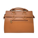 Cartera satchel Eu para mujer color tan