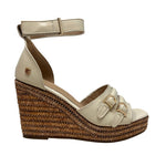 Sandalias de cuña Cleo 2 para mujer color hueso
