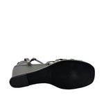 Sandalias de cuña Nathy para mujer color plateado