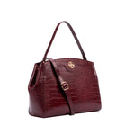 Cartera satchel Selva para mujer color vino