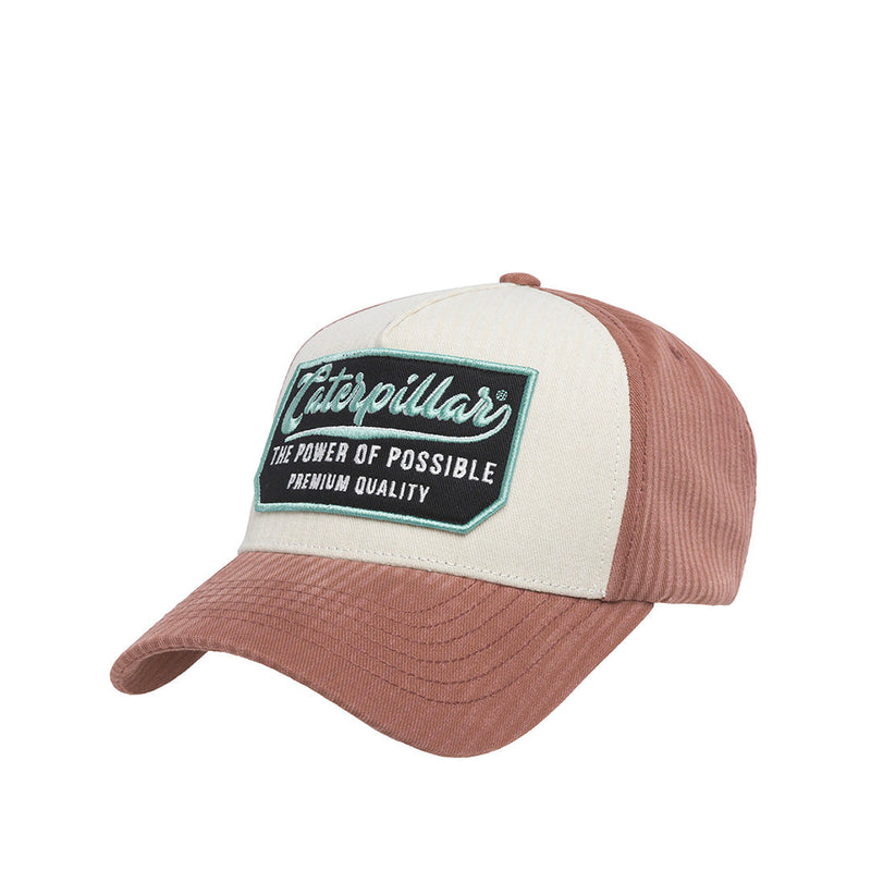 Gorra Bold 5 Panel Patch unisex color rosado y blanco