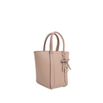 Cartera satchel Lulu para mujer color nude