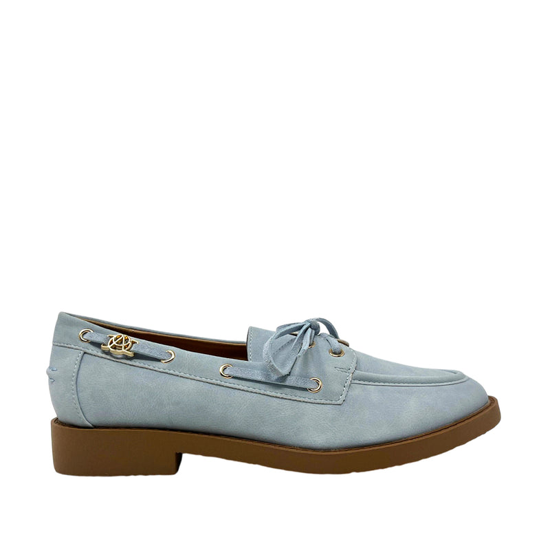 Mocasines Fred para mujer color celeste