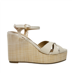 Sandalias de cuña Anita para mujer color hueso