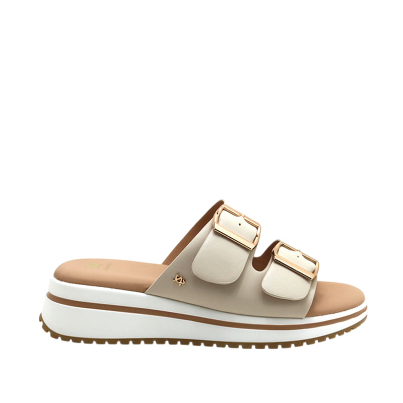 Sandalias de cuña Indra para mujer color hueso
