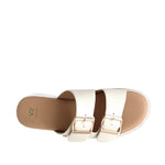 Sandalias de cuña Indra para mujer color hueso