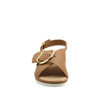 Sandalias flats Gary para mujer color tan