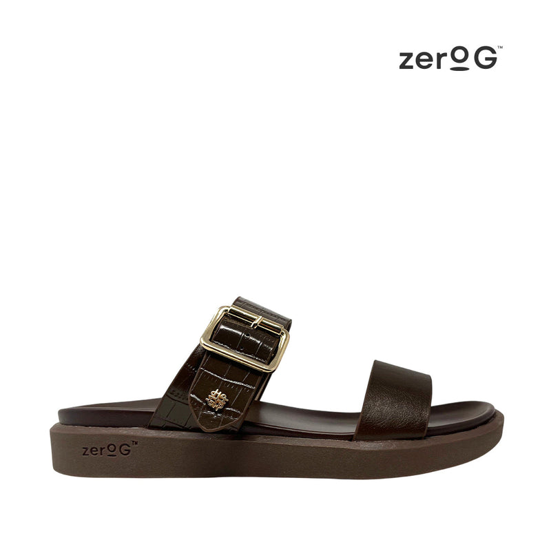 Sandalias flats Valia para mujer color café