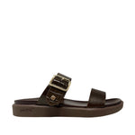 Sandalias flats Valia para mujer color café