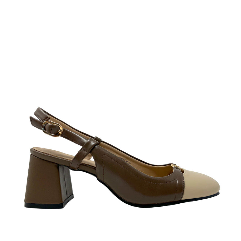 Tacones slingback Margot para mujer color café