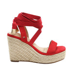 Sandalias de cuña Emilia para mujer color rojo
