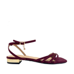 Sandalias de tacón Trini para mujer color vino