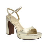 Sandalias de tacón Physis para mujer color dorado