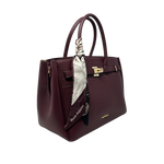 Cartera satchel Saphira para mujer color burgundy