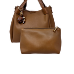 Cartera satchel Octavia para mujer color tan