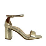 Sandalias de tacón Celine para mujer color dorado