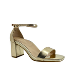 Sandalias de tacón Celine para mujer color dorado