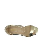 Sandalias de tacón Celine para mujer color dorado