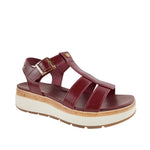 Sandalias flats Hanne para mujer color burgundy