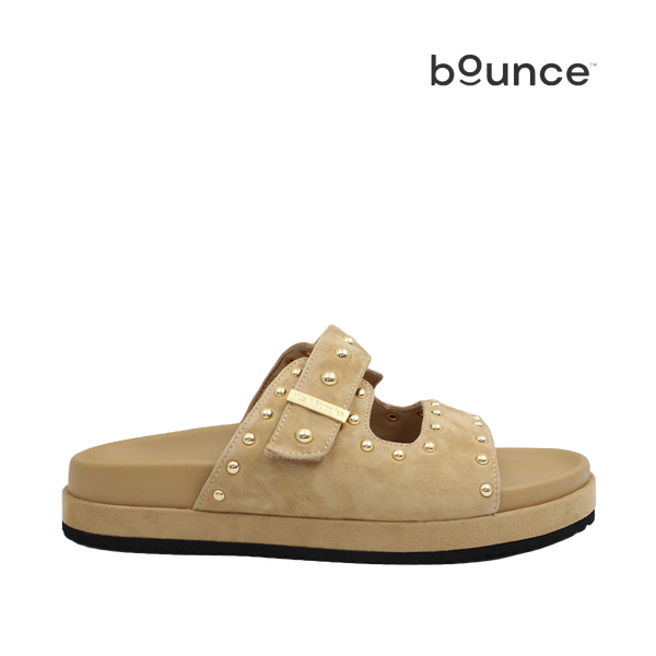 Sandalias flats Macadamia para mujer color beige