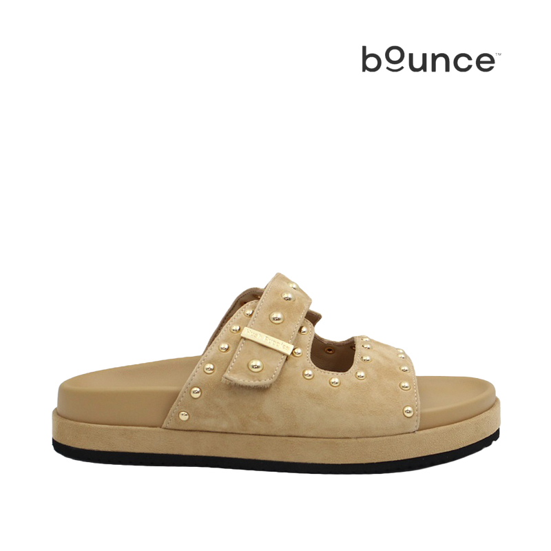 Sandalias flats Macadamia para mujer color beige