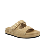 Sandalias flats Macadamia para mujer color beige