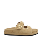 Sandalias flats Macadamia para mujer color beige