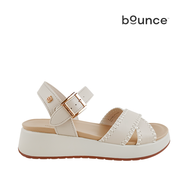 Sandalias flats Annabel para mujer color hueso