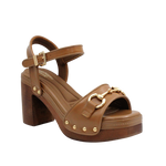 Sandalias de tacón Giana para mujer color tan