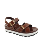 Sandalias flats Darry para mujer color café