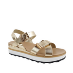 Sandalias flats Darry para mujer color dorado