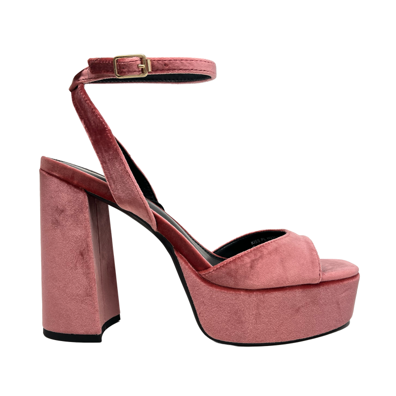 Sandalias de tacón Kiss para mujer color rosado